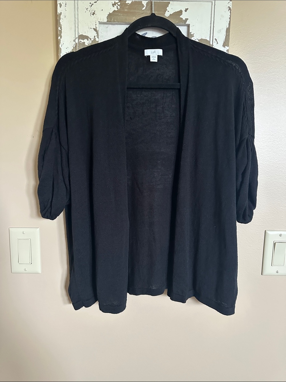 J. Jill Black Open-Front Lightweight Cardigan - Picture 3 of 6
